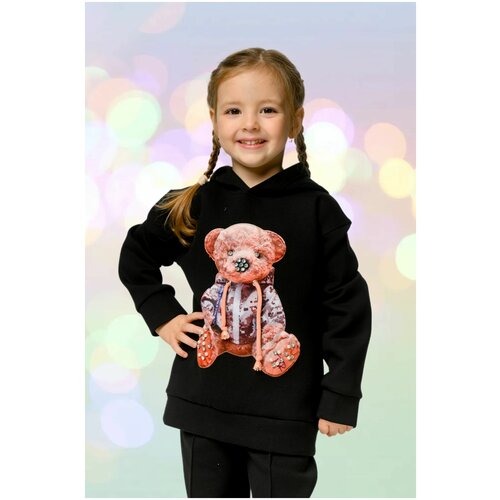 фото Утепленное худи в спортивном стиле для девочки mariam baby