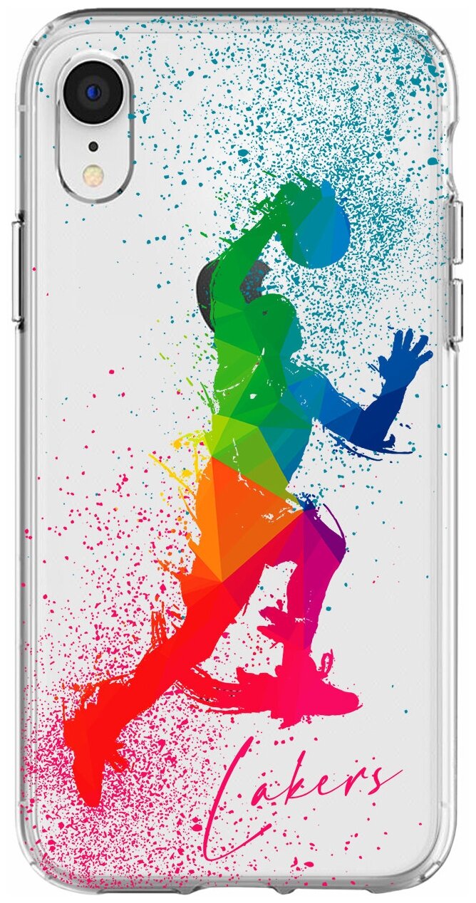 Силиконовый чехол Mcover для Apple iPhone XR с рисунком Баскетбол акварелью