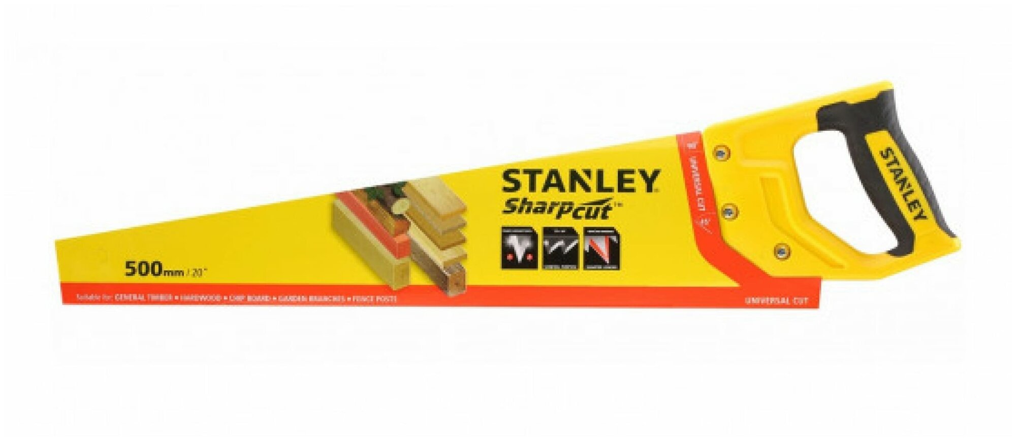 Ножовка по дереву Stanley SharpCut TPI7 500мм STHT20367-1 - фото №8