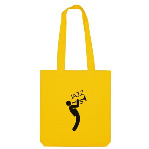 Сумка шоппер Us Basic, желтый мужская футболка джазовый трубач l серый меланж
