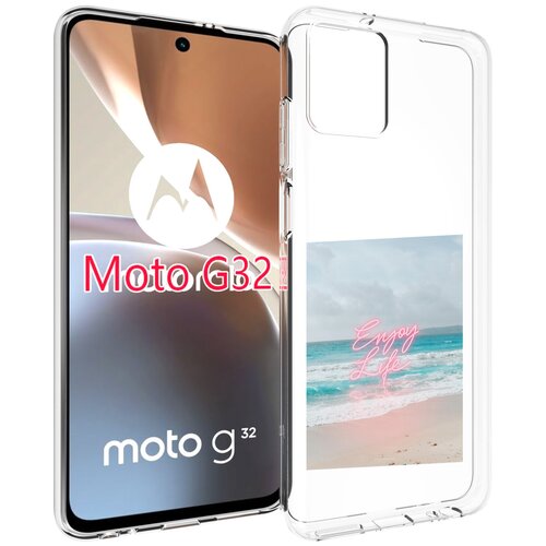 Чехол MyPads красивый пляж для Motorola Moto G32 задняя-панель-накладка-бампер