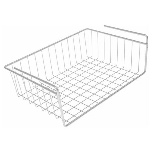 Корзина сетчатая навесная на полку, 40 х 25 х 13 см, цвет хром