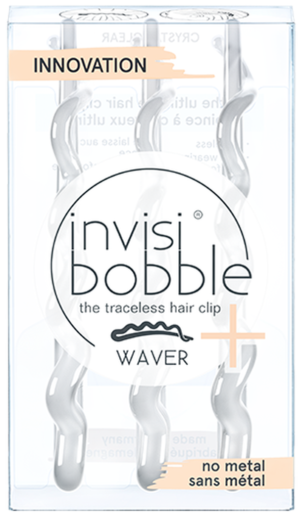 Invisibobble Waver Crystal Clear - Инвизибабл Вевер Заколка прозрачная, 3 шт/уп -