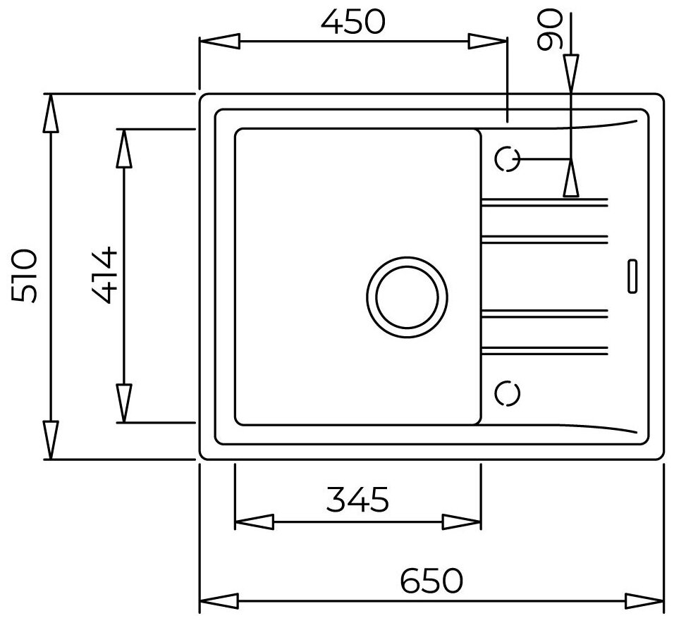 Врезная кухонная мойка 51 см, TEKA Stone 45 S-TG 1B 1D, темно-серый - фотография № 2