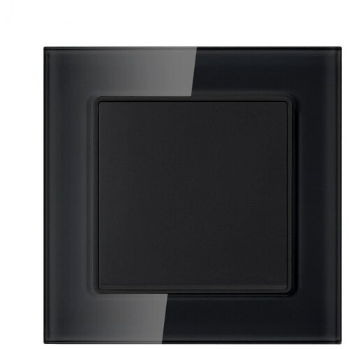 Выключатель одноклавишный, закаленное стекло (черный) Серия F6