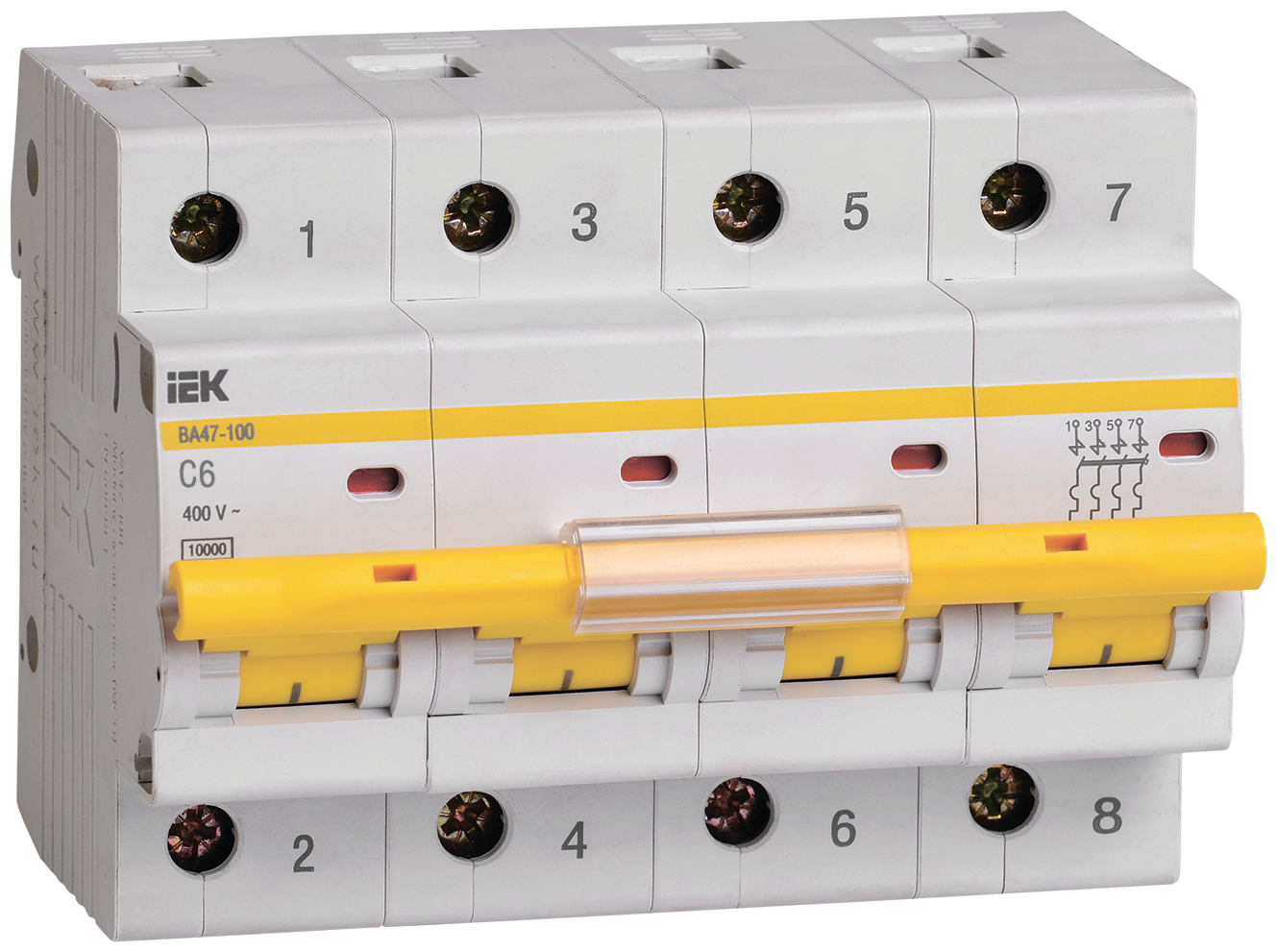 Автоматический выключатель IEK ВА 47-100 (C) 10kA 6 А