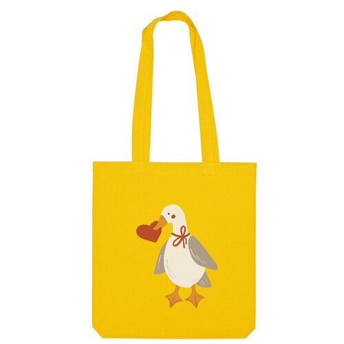 Сумка шоппер Us Basic, желтый сумка влюблённая панда с сердцем в лапах валентин бежевый