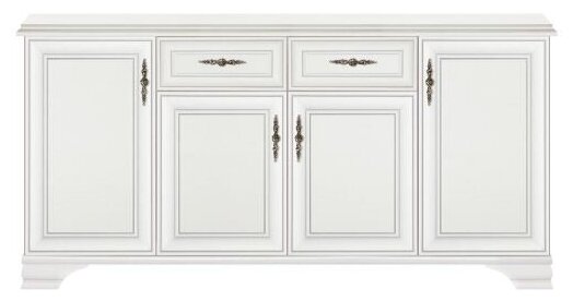 БРВ-Мебель Тумба комбинированная четыре дверцы и два ящика ширина 184 см Кентаки KOM4D2S белая