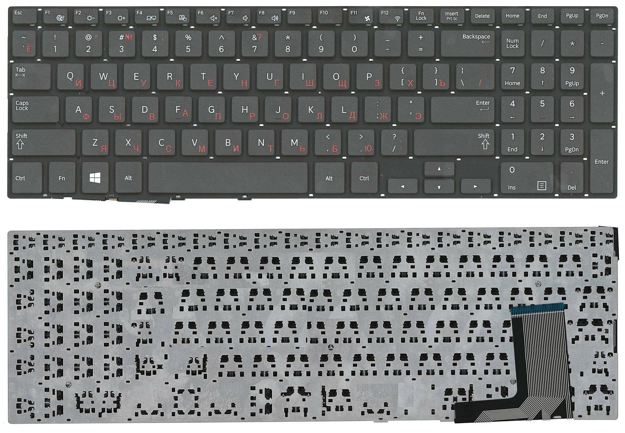 Клавиатура для ноутбука Samsung NP370R5E NP510R5E черная