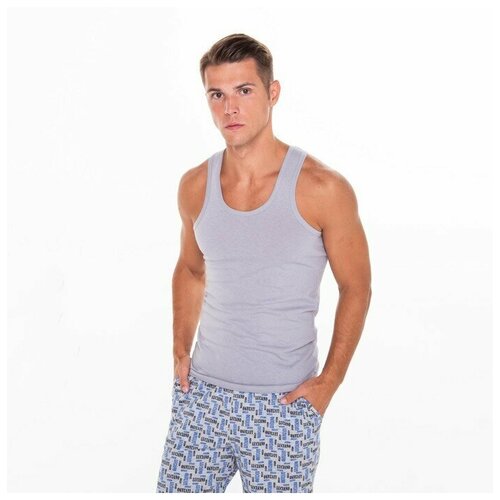 фото Майка мужская, цвет серый, размер 50 rusexpress