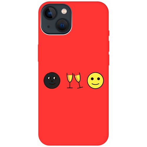 Силиконовый чехол на Apple iPhone 14 / Эпл Айфон 14 с рисунком Cheers! Soft Touch красный силиконовый чехол на apple iphone 14 эпл айфон 14 с рисунком faces soft touch красный