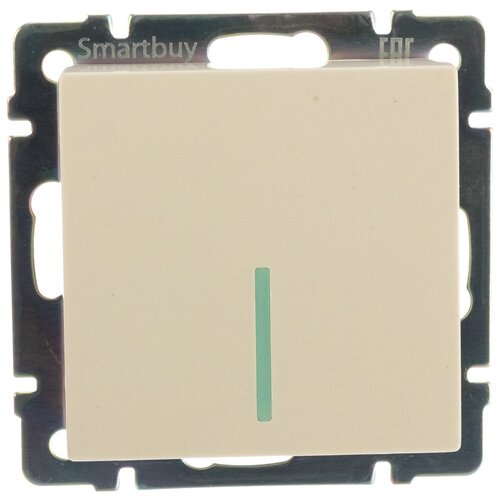 Выключатель проходной Smartbuy SBE-05i-10-SW12-1 Нептун 1-клавишный с индикатором 10А бежевый