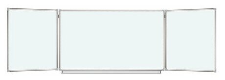 Доска магнитно-маркерная 3-х элементная 100х150/300 см, 5 рабочих поверхностей, белая, BRAUBERG, 231708