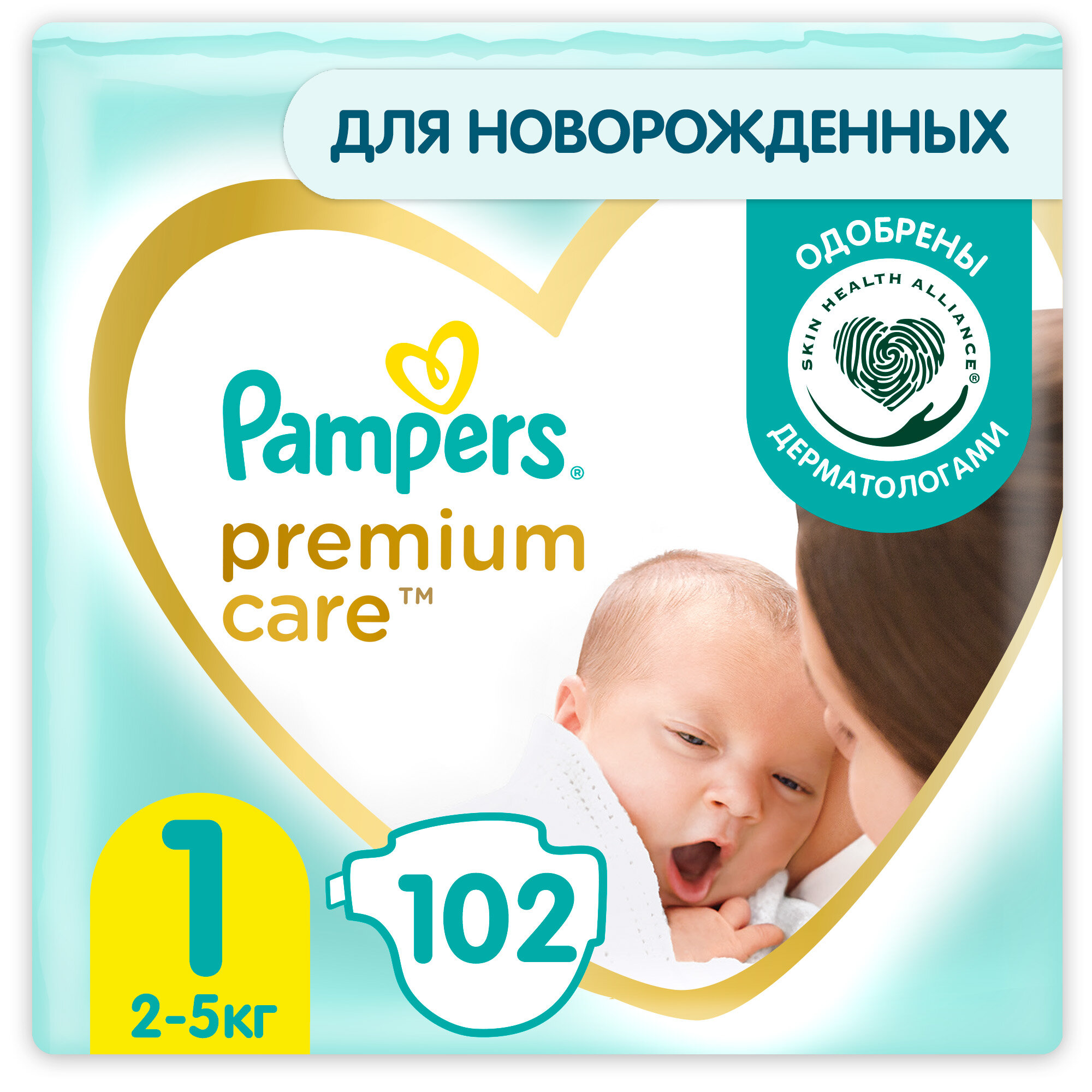 Подгузники Premium Care 2-5кг Размер 1 102шт