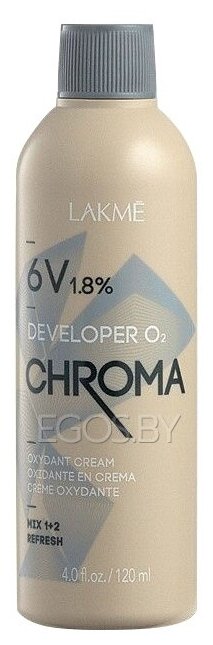 Lakme Крем-окислитель(оксид, оксидант) 6V 1,8% стабилизированный CHROMA DEVELOPER, 120 мл