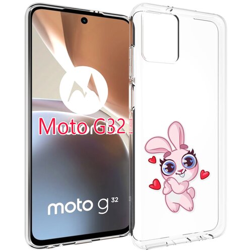Чехол MyPads розовый-зайченок для Motorola Moto G32 задняя-панель-накладка-бампер чехол mypads розовый зайченок для motorola moto e7 power задняя панель накладка бампер