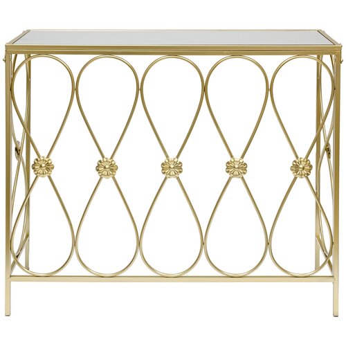 Консоль с зеркальной столешницей 92x32x78см