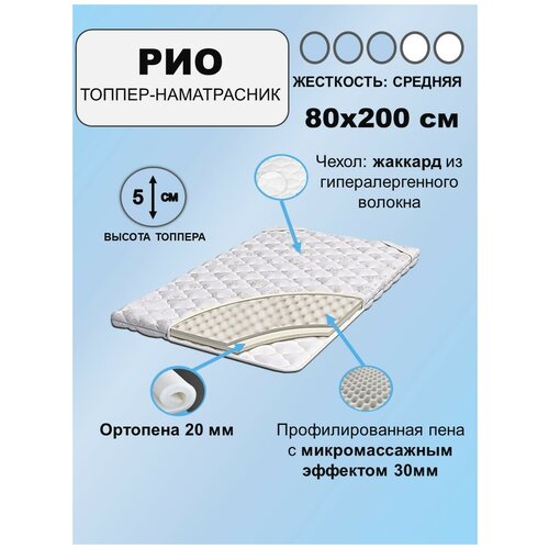 Топпер-наматрасник AIRIN Топпер РИО с микромассажным эффектом 5 см