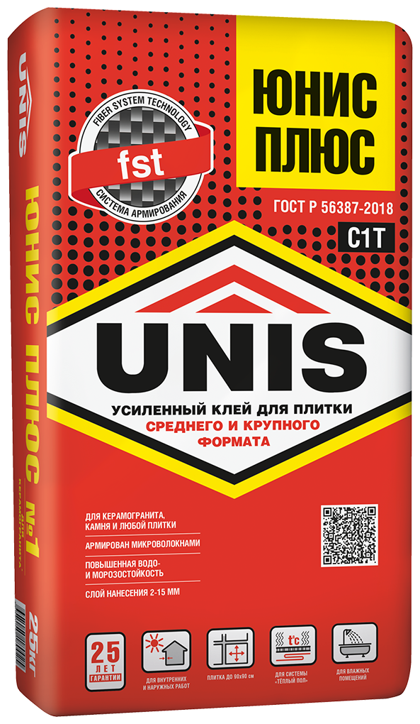 Плиточный клей Юнис Плюс (Unis Plus) 25кг