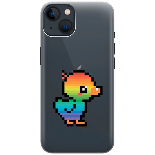 Силиконовый чехол на Apple iPhone 14 Plus / Эпл Айфон 14 Плюс с рисунком Pixel Duck силиконовый чехол на apple iphone 14 plus эпл айфон 14 плюс с рисунком duck swim ring