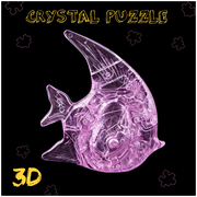 Головоломка 3D Рыбка розовая 19 дет. Crystal puzzle подарок ребенку, мальчику, девочке в школу, подарочный набор, развитие логики, мелкой моторики