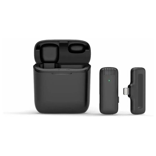 Беспроводной петличный микрофон Lightning for iPhone iPad Кейс для зарядки 2 микрофона приемник Lightning Штекер 359000₽