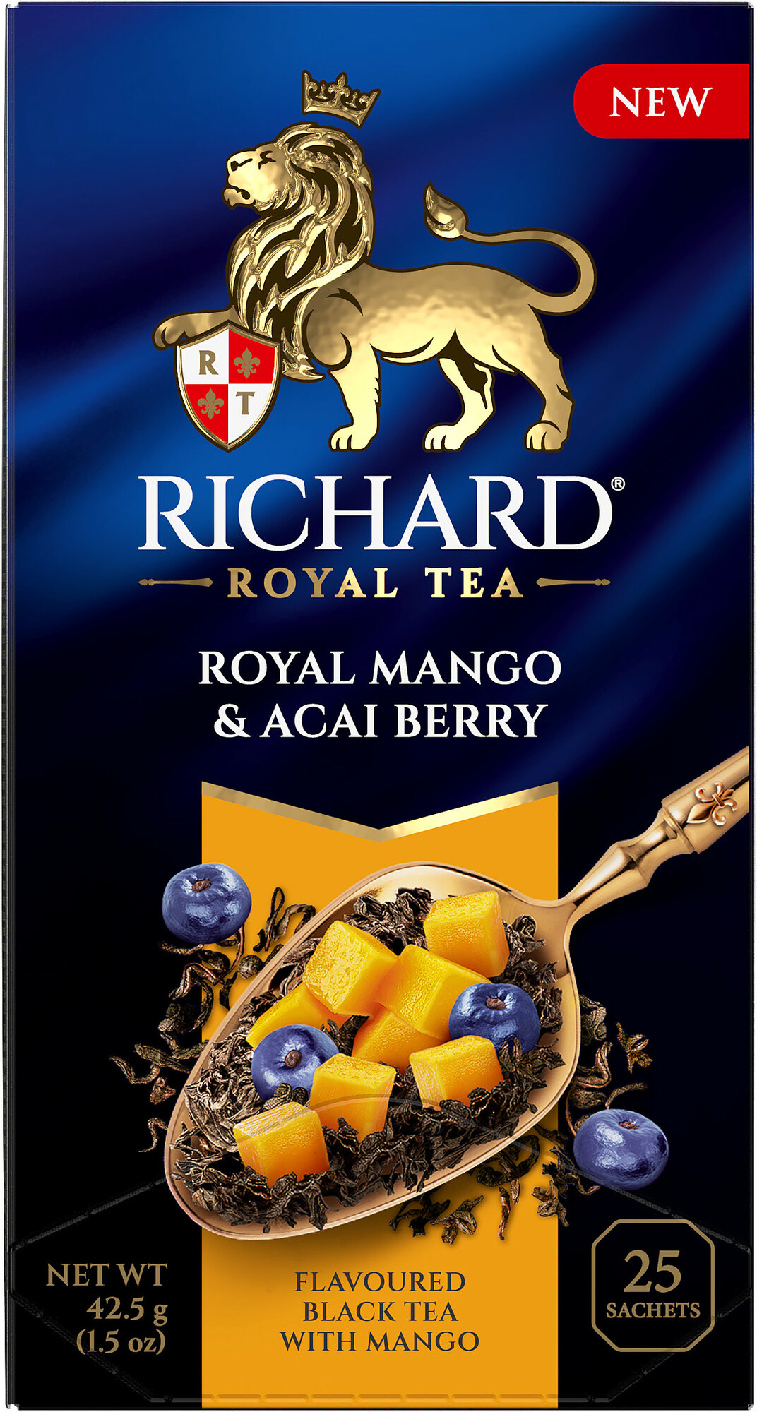 Чай Richard Royal Mango & Acai berry черный ароматизированный, в пакетиках, 42.5 г, 25 пак.