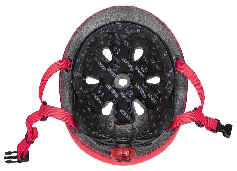 Шлем защитный Globber Evo Lights с фонариком, красный, 45-51см, XXS-XS (506-102) - фото №5