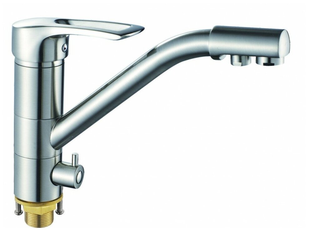 Смеситель д/кухни картридж d-40, на гайке, средний излив, с фильтром T4803BL-2 OUTE