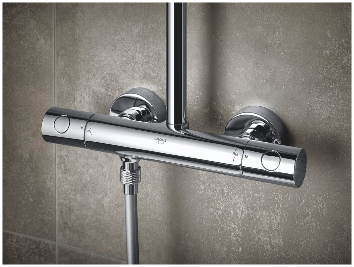 Душевая система Grohe Tempesta Cosm.Sys 250 26670000 термостат хром - фотография № 9