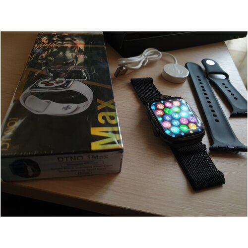 Cмарт часы Умные часы Watch Series 7 DT NO1 7 Версия MAX оригинал Без рамочные Плавная анимация Цвет Черный 329000₽