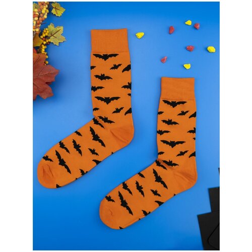 Носки 2beMan, размер 38-44, оранжевый, черный носки мужские на halloween носки женские на хеллоуин красные с тыквами р 38 45