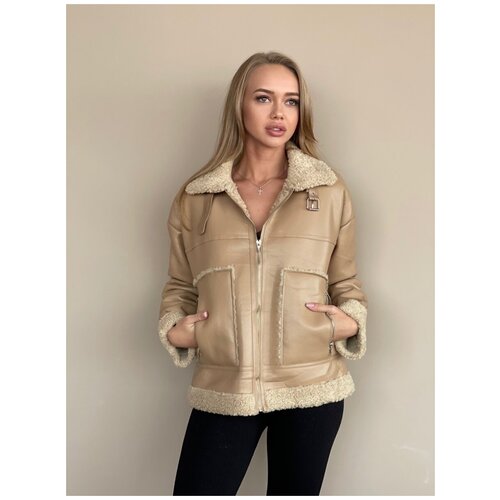 Дубленка женская E-Lisman &ZG, размер XL, черный