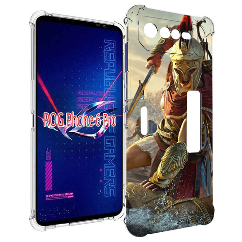 Чехол MyPads Assassin's Creed Odyssey Kassandra мужской для Asus ROG Phone 6 Pro задняя-панель-накладка-бампер