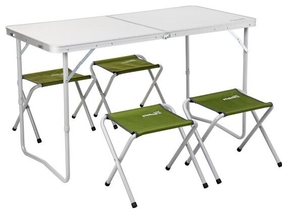 Набор мебели Helios Green сталь стол+4 табурета Т-FS-21407+21124-SG-1 (чехол/Velcro)