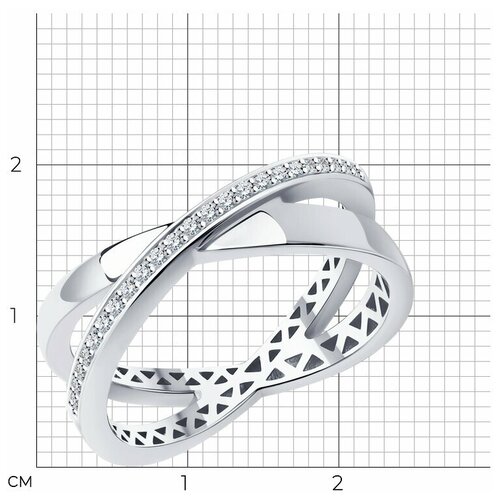 Кольцо SOKOLOV Diamonds из белого золота с бриллиантами 1012433-3, размер 17.5