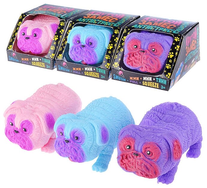 Игрушка-тянучка 1Toy Крутой замес Супер Мопс в ассортименте, 8,5 см - фото №2