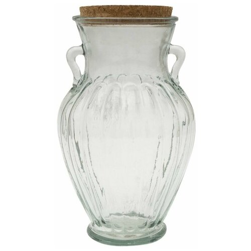 Банка амфора для продуктов с пробковой крышкой/ емкость для сыпучих продуктов 1 л