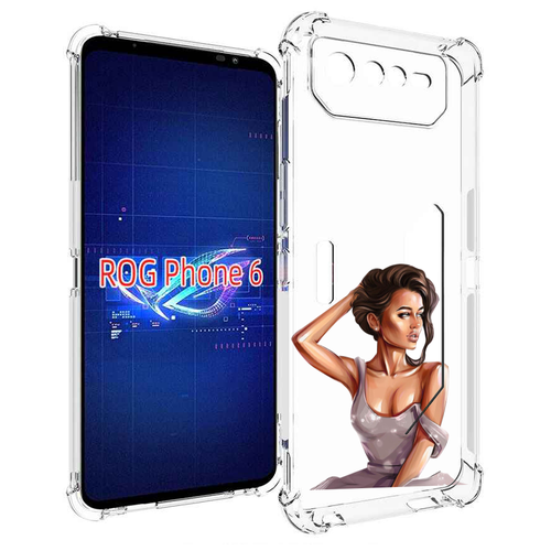 Чехол MyPads Девушка-с-прической женский для Asus ROG Phone 6 задняя-панель-накладка-бампер