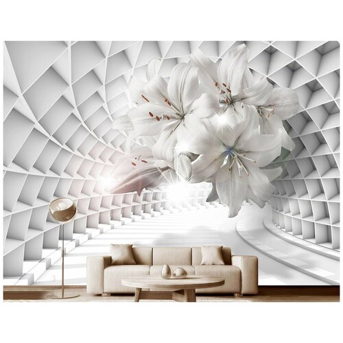 Фотообои на стену флизелиновые 3D Модный Дом Цветочный тоннель 400x290 см (ШxВ)