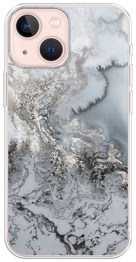 Силиконовый чехол на Apple iPhone 13 mini / Айфон 13 мини Морозная лавина серая