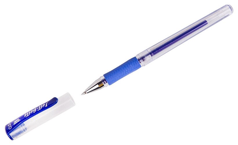 Ручки для школы гелевые синие / Набор ручек для офиса 12 штук, комплект для обучения Crown "Jell-Belle" с круглым пластиковым корпусом, 0,5 мм / школьные принадлежности и канцтовары