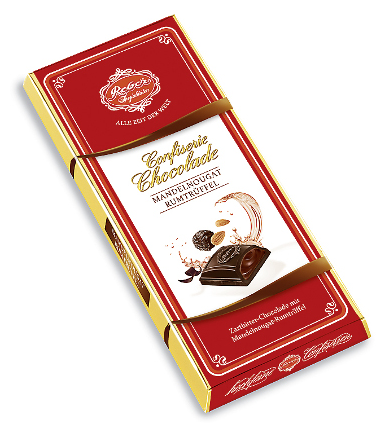 Шоколад горький Reber Almond Praline-Rum Truffle с трюфильной начинкой из миндаля и рома, 100 г - фотография № 8
