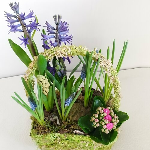 Корзиночка с первоцветами