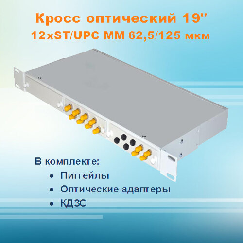 Кросс оптический стоечный СКРУ-1U19-A12/24-ST-MM62 (укомплектованный)