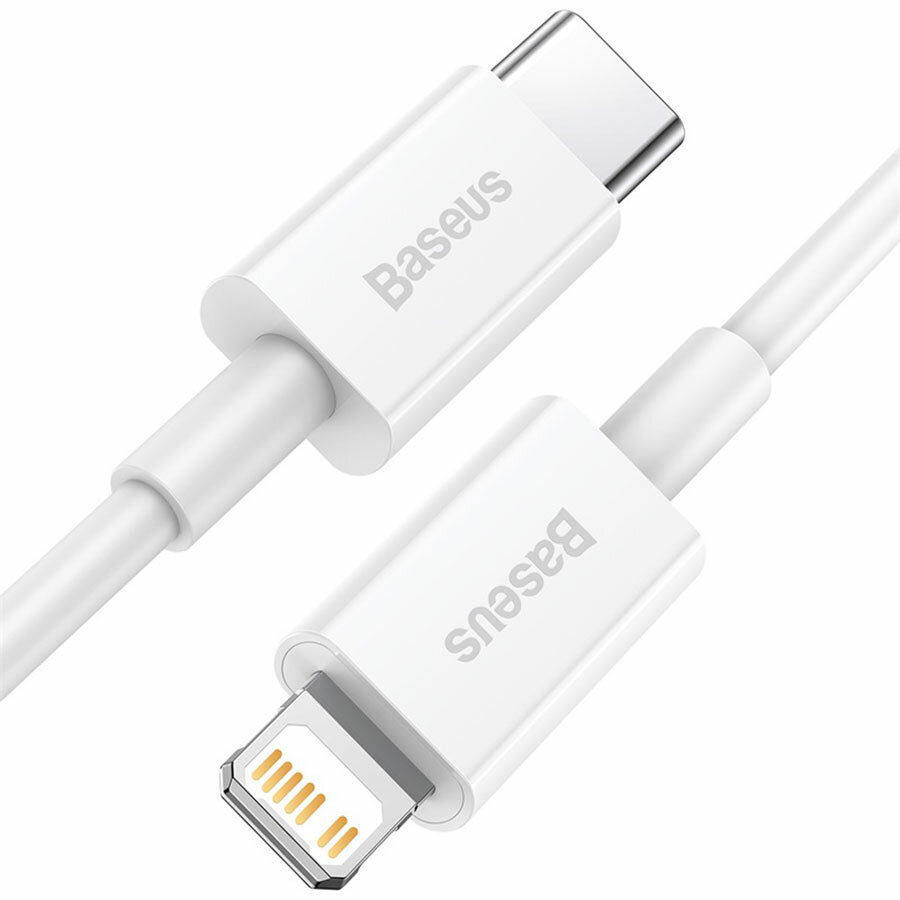 Кабель для айфон USB-C BASEUS Superior Series Type-C - Lightning, 4A, 20W, 1 м, белый