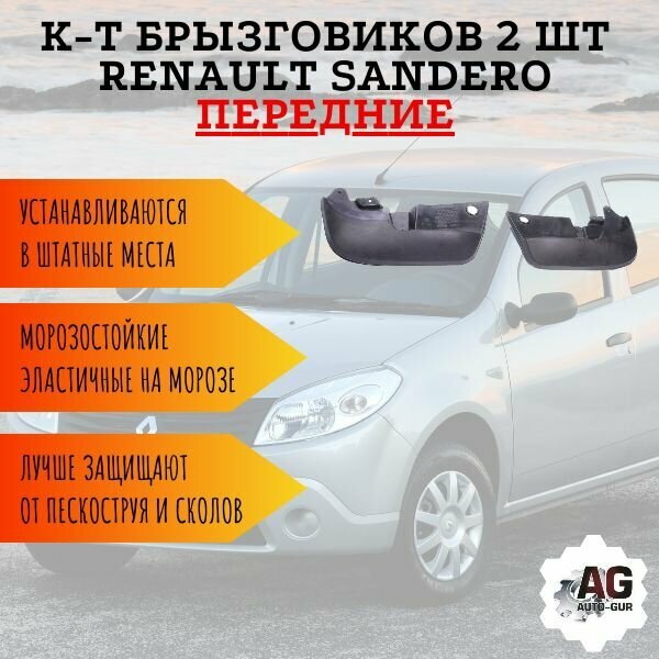 К-т Брызговиков 2 шт RENAULT SANDERO передних 638405597R / 638411171R