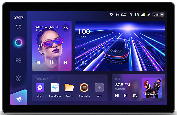 2 DIN универсальная магнитола Teyes CC3 2K 4/32 13 дюймов на Android 10 (4G-SIM, DSP, QLed)