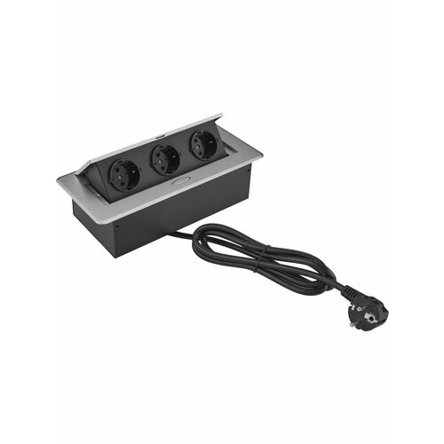 фото Розетка cs-socket-eu3-gybk для столешницы cactus