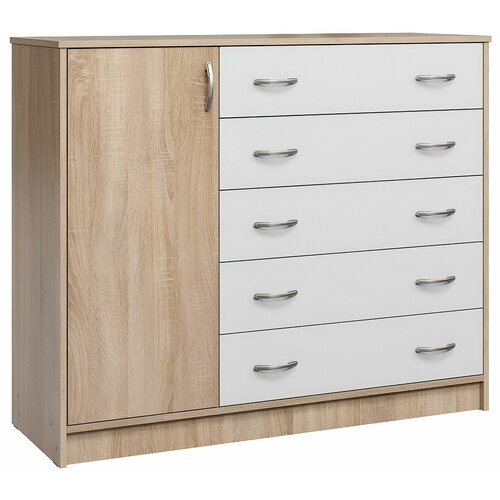 Комод с 5 ящиками и дверью Венди-1,5, ШхГхВ: 120х42х100 см